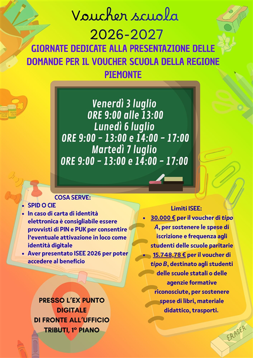 Voucher scuola 2026-2027