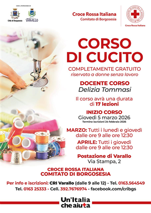 Corso di Cucito - Croce Rossa Italiana sezione di Borgosesia