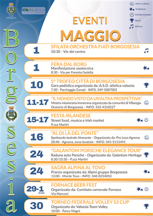 Locandina eventi mese di Maggio